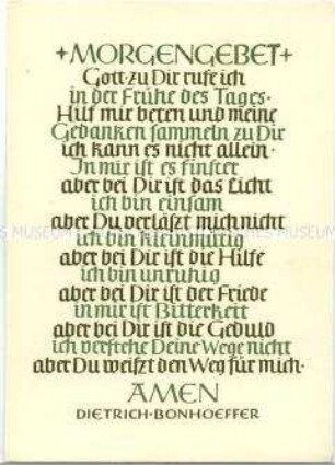 Postkarte mit christlichem Gebet