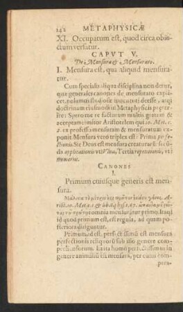 Caput V. De Mensura Et Mensurato.