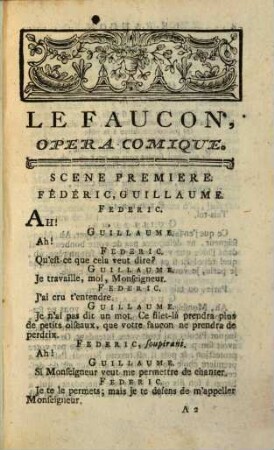 Le Faucon : Opera-Comique, En Un Acte, En Prose Mêlée D'Ariettes