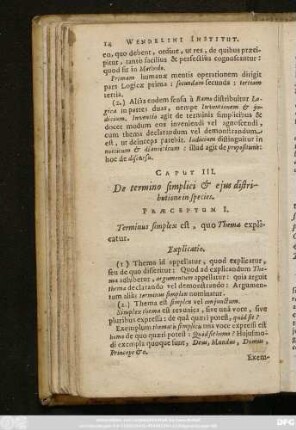 Caput III. De termino simplici & eius distributione in species.