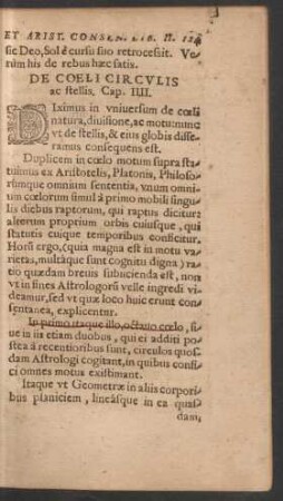 De Coeli Circulis ac stellis. Cap. IIII.