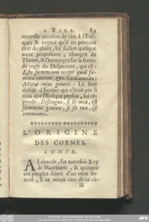 L'Origine Des Cornes.