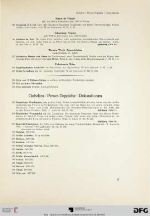 Gobelins/ Perser-Teppiche/ Dekorationen (Nr. 333-400)