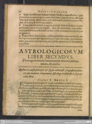 Liber Secundus. De magnis rerum humanarum mutationibus, initiis, & causis