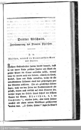 Dritter Abschnitt. Zertrümmerung des Planeten Phaethon