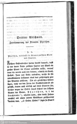 Dritter Abschnitt. Zertrümmerung des Planeten Phaethon