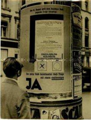 Werbung zur Volksabstimmung über das Staatsoberhaupt des Deutschen Reiches