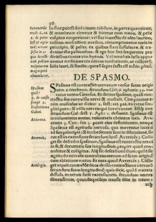De Spasmo.