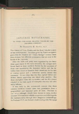 Japanese Monographs.