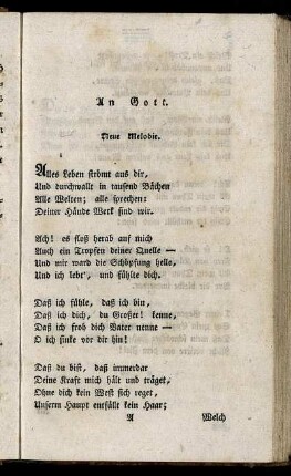 An Gott. - Tafellied.