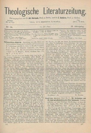 346-347 [Rezension] Siegfried, C., Die theologische und die historische Betrachtung des Alten Testaments