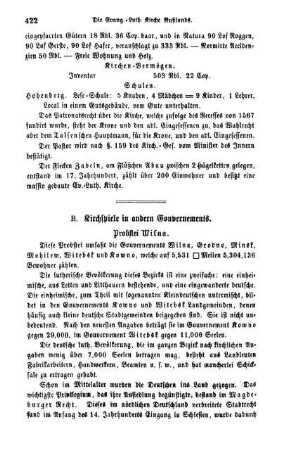 B. Kirchspiele in andern Gouvernements