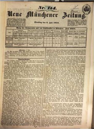 Neue Münchener Zeitung. 1851, 7 - 12