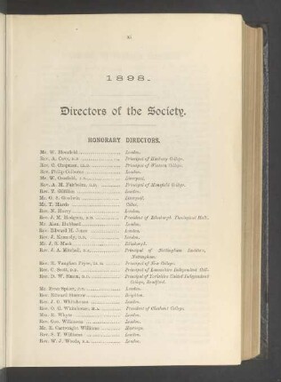 1898. Directors of the Society