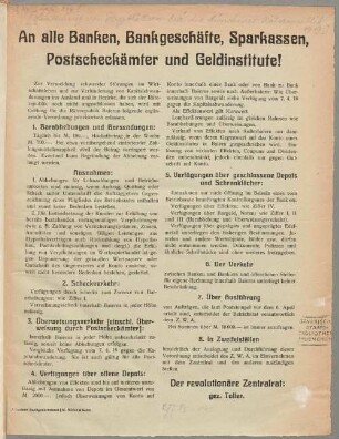 [Sammlung von Flugblättern betreffend die Münchener Räterepublik 1919] : [Drucksachen in Quarto]