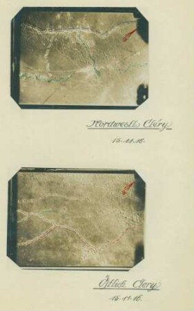 2 Fotos der Gelände nordwestlich und östlich von Cléry(-sur-Somme) (Luftbilder)