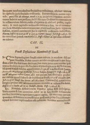 Cap. II. De Feudi Definitione Nominali & Reali.