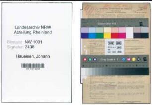 Entnazifizierung Johann Haueisen, geb. 29.12.1892 ()