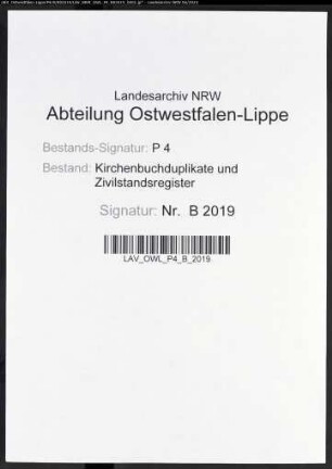 Belege zum Heiratsregister der Munizipalität Altena 1811