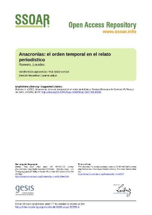 Anacronías: el orden temporal en el relato periodístico