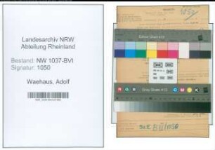 Entnazifizierung Adolf Waehaus , geb. 13.11.1903 (Polizeibeamter)
