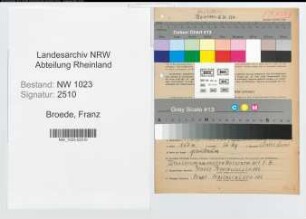 Entnazifizierung Franz Broede , geb. 14.09.1902 (Zollsekretaer)