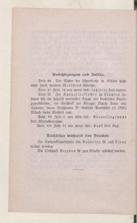 Berichtigungen und Zusätze
