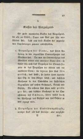 9. Klassen des Vergnügens