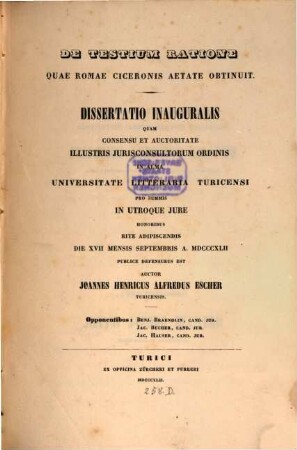De testium ratione quae Romae Ciceronis aetate obtinuit