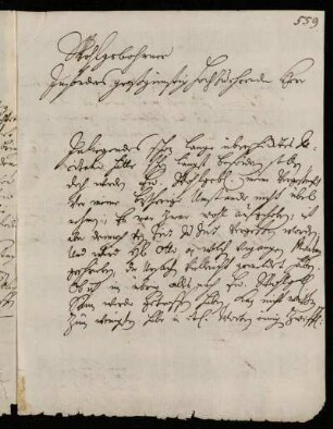 Brief von Christoph Graupner an Johann Friedrich von Uffenbach. Darmstadt, 25.11.1728