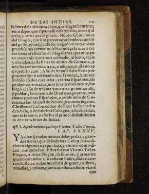 El descubrimiento que hizo Vicente Yanez Pincon. Cap. LXXXV
