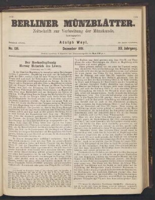 No. 136. Dezember 1891