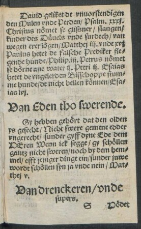 Van Eden tho swerende.