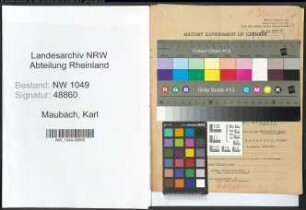 Entnazifizierung Karl Maubach , geb. 16.09.1893 (Prokurist)