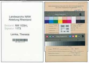 Entnazifizierung Theresia Lamka , geb. 27.11.1906 ()