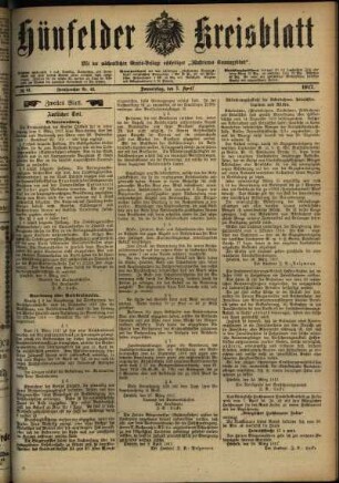Zweite Ausgabe vom Donnerstag, den 05. April 1917.
