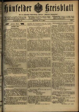 Zweite Ausgabe vom Donnerstag, den 05. April 1917.