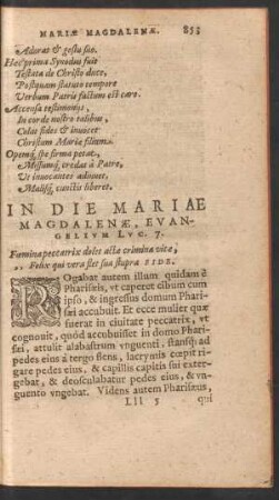 In Die Mariae Magdalenae ...