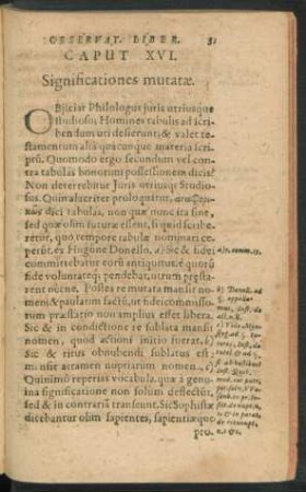 Caput XVI. Significationes mutatae.