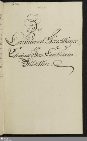 No: 20. Die Consistorial Gerechtsame des Ehrwürdl. Dom-Capituls in Budissin.