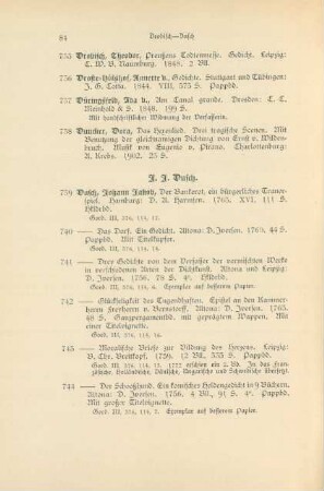 J. J. Dusch (Nr. 739 - 748)