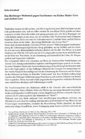 Das Harburger Mahnmal gegen Faschismus von Esther Shalev Gerz und Jochen Gerz