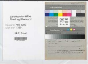 Entnazifizierung Ernst Kloft, geb. 06.04.1903 (Techn.Angest.)