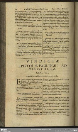 Vindiciae Epistolae Paulinae I. Ad Timotheum