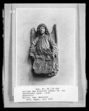 Wurzen, Dom St. Marien, Innenansicht, Epitaph : Epitaph des Bischofs Johann VI. von Saalhausen (gest. 1518)