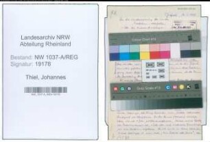 Entnazifizierung Johannes Thiel , geb. 00.00.0000 ()