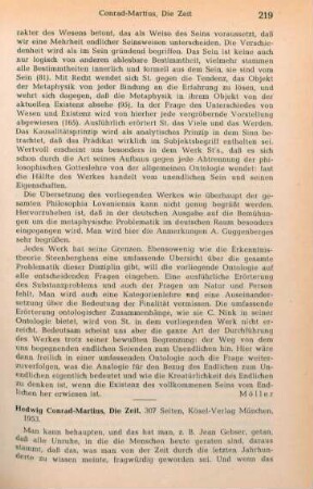 219-224 [Rezension] Conrad-Martius, Hedwig, Die Zeit