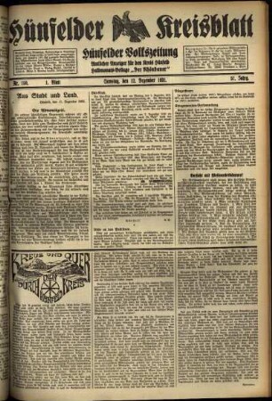 Erste Ausgabe vom Samstag, den 12. Dezember 1931.