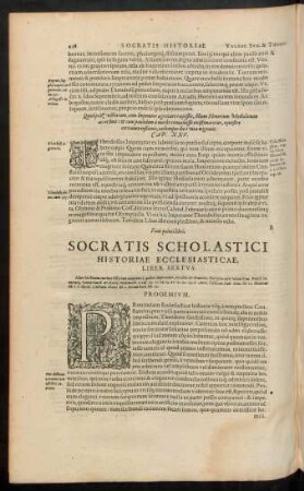 Socratis Scholastici Historiae Ecclesiasticae, Liber Sextus.
