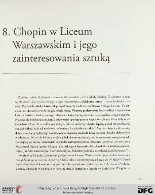 8. Chopin w Liceum Warszawskim i jego zainteresowania sztuką